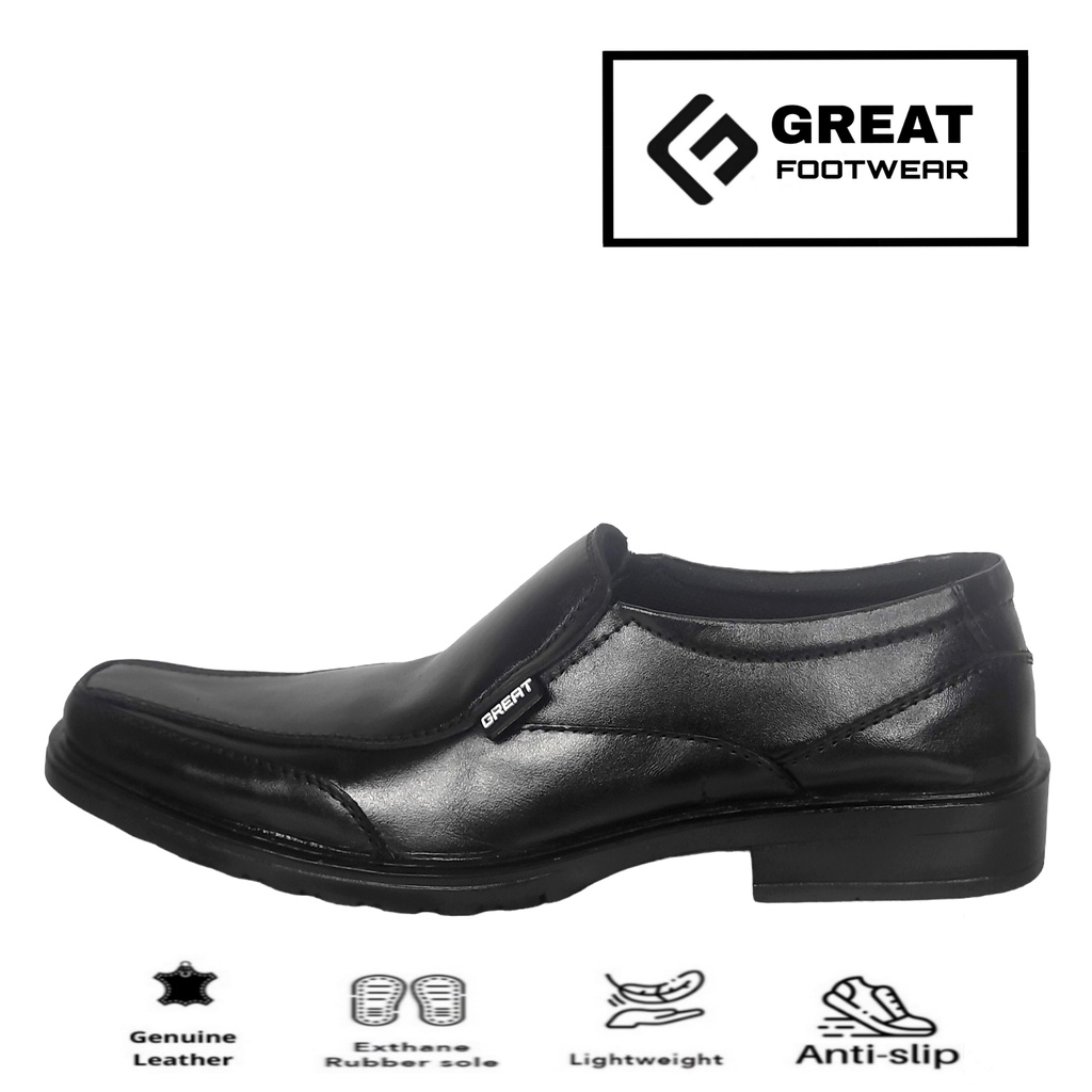 Sepatu Pantofel Formal Casual Kulit Asli Sepatu Kerja Kantor Sekolah Murah Asli Great Footwear P.524