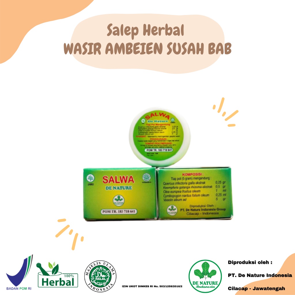Salep Herbal Wasir, Denature De Nature Salep Salwa, Salep Wasir Ambeien Ambeyen Ambien Ambein, Salep