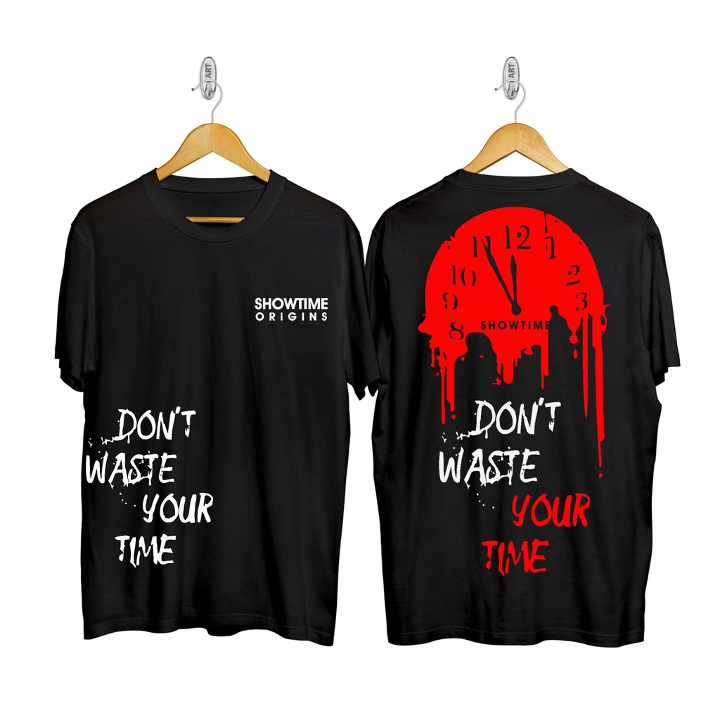 Kaos Tshirt Pria Dont Waste Hitam Distro Lengan Pendek Motif Sablon Bergambar Keren Baju Kaos Viral Baju kaos anime