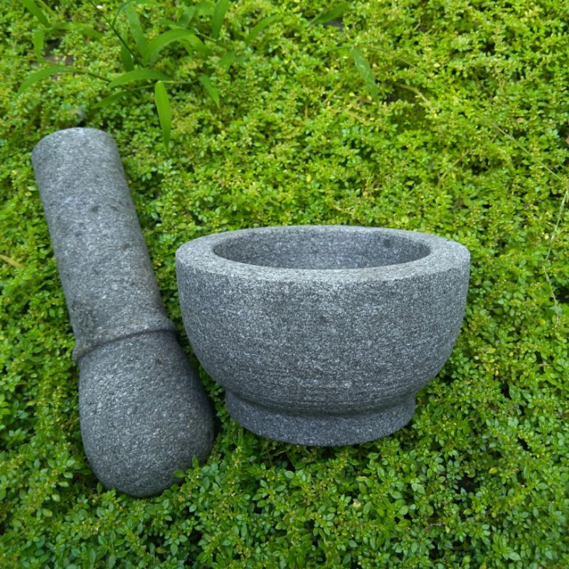 Jual Lumpang Alu Batu Kali Natural Stone Mortar Pestle Tumbukan Andesit