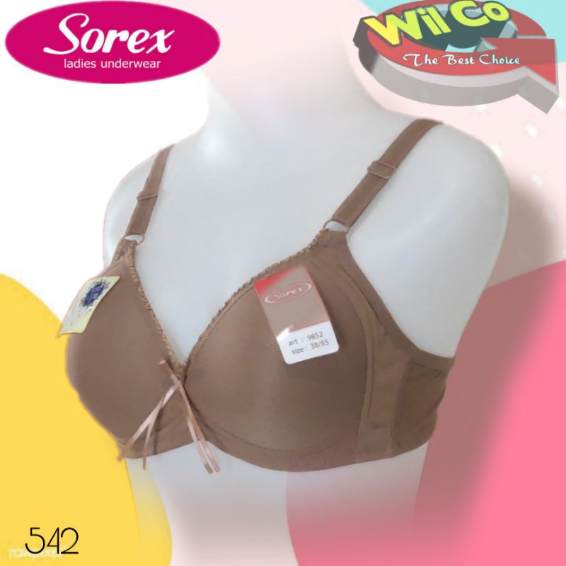 K542 - BRA WANITA SOREX EXTRA COMFORT TANPA KAWAT BUSA TIPIS CUP A/B SIZE 36-42