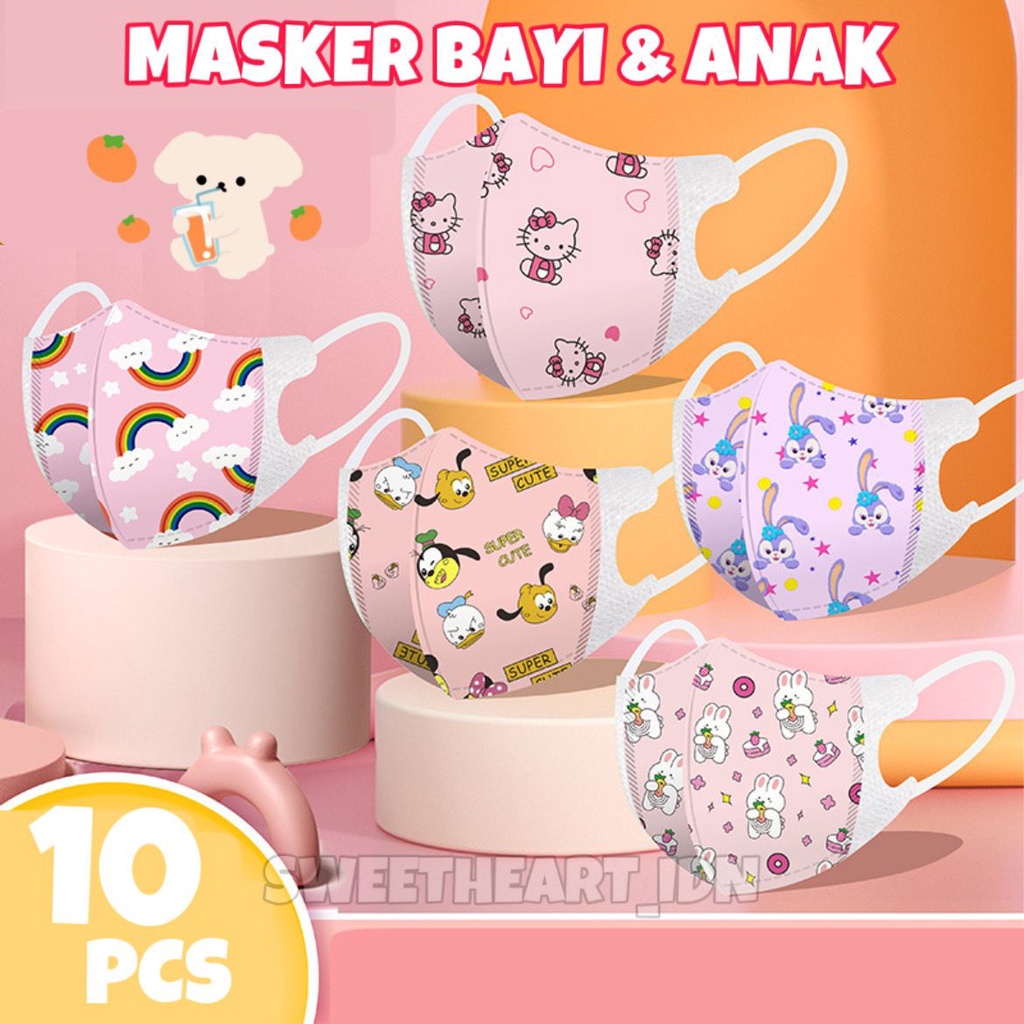 Masker bayi anak Duckbill karakter motif lucu 3ply kn95 / masker bayi KF94