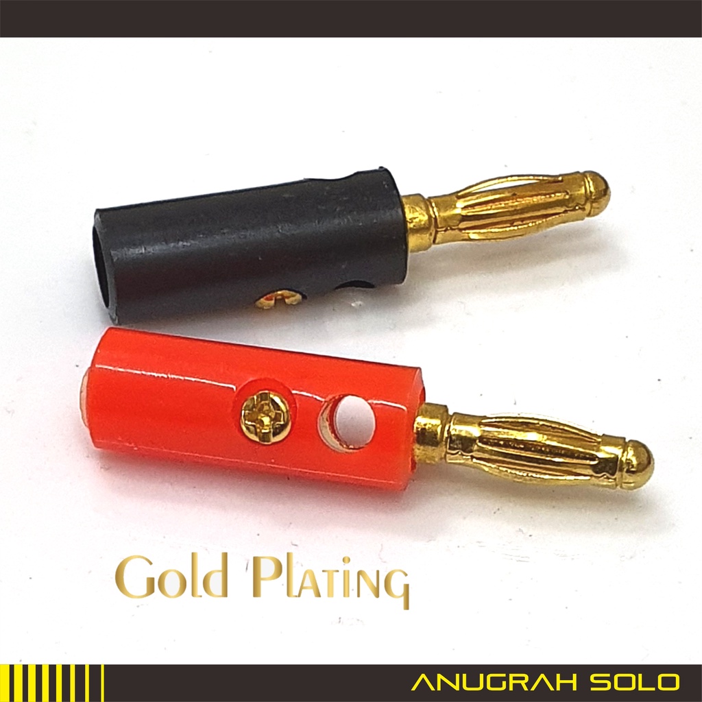 Jack Banana GOLD PLATED Jantan Banana Plug Konektor Banana Set