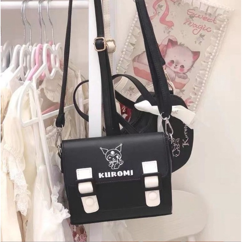 SHEZA Tas Selempang Bahu Karakter Sanrio Cinnamon Kuromi Melody Semi Mini Sintetis Slingbag Wanita Remaja Import Cute Korean Style By Chikoisme