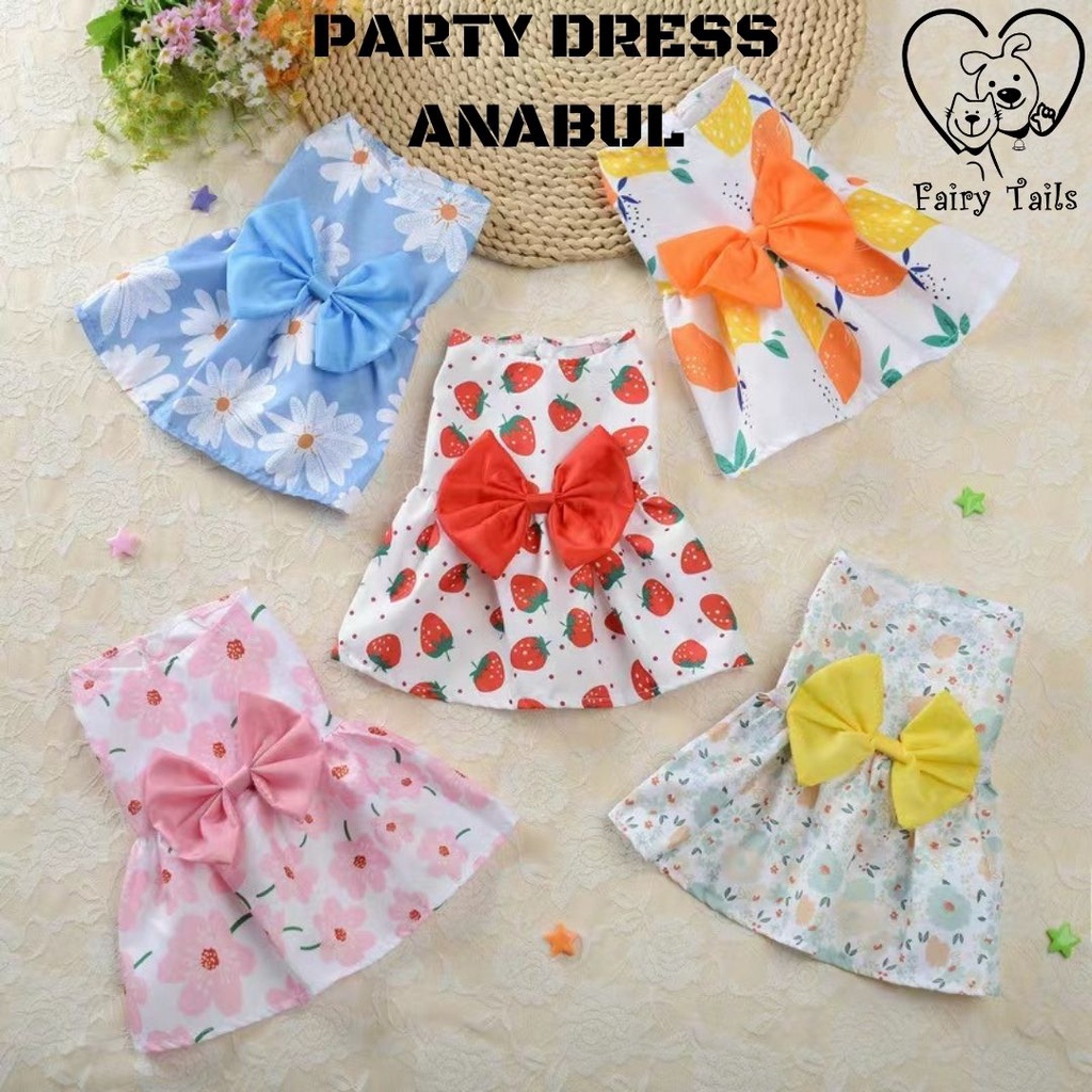 Party Dress Gaun Pesta Untuk Anjing dan Kucing / Clothes Baju Pakaian Anabul / Gown Dress for Pet Dog Cat