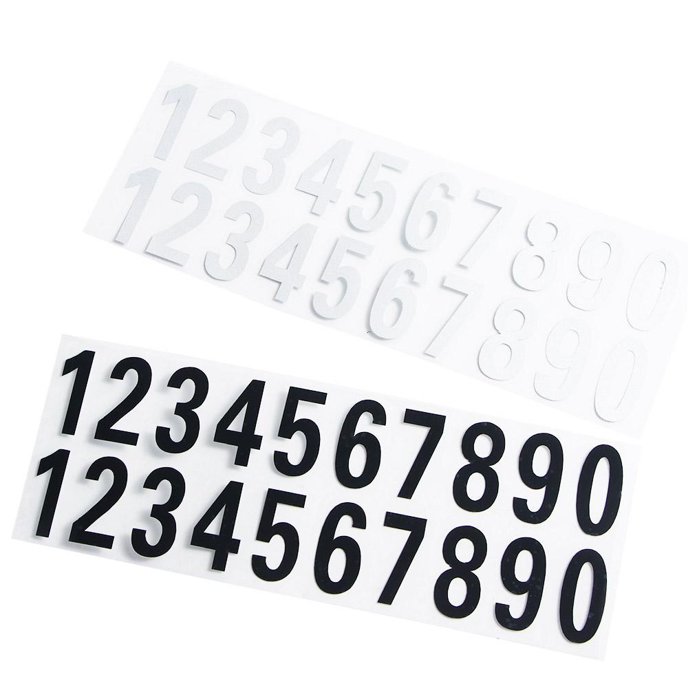 Nickolas1 Stiker Angka 40buah Reflektif Perekat Diri Tahan Air Reflektif Scrapbooking Perlengkapan Alamat Angka