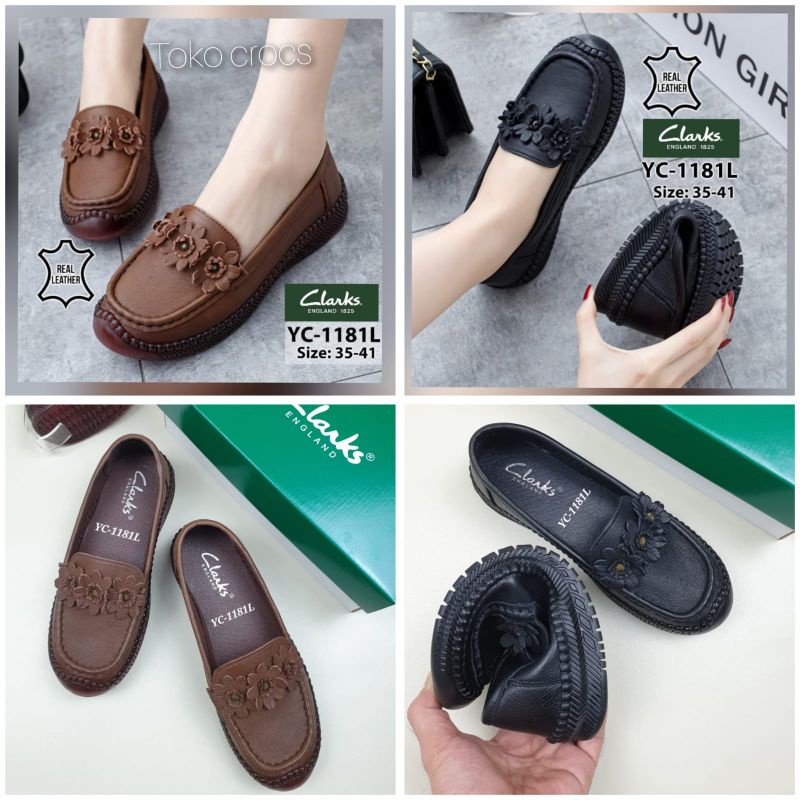 CLARKS / Clarks sepatu YC-1181L Leather / Clarks sepatu wanita melati