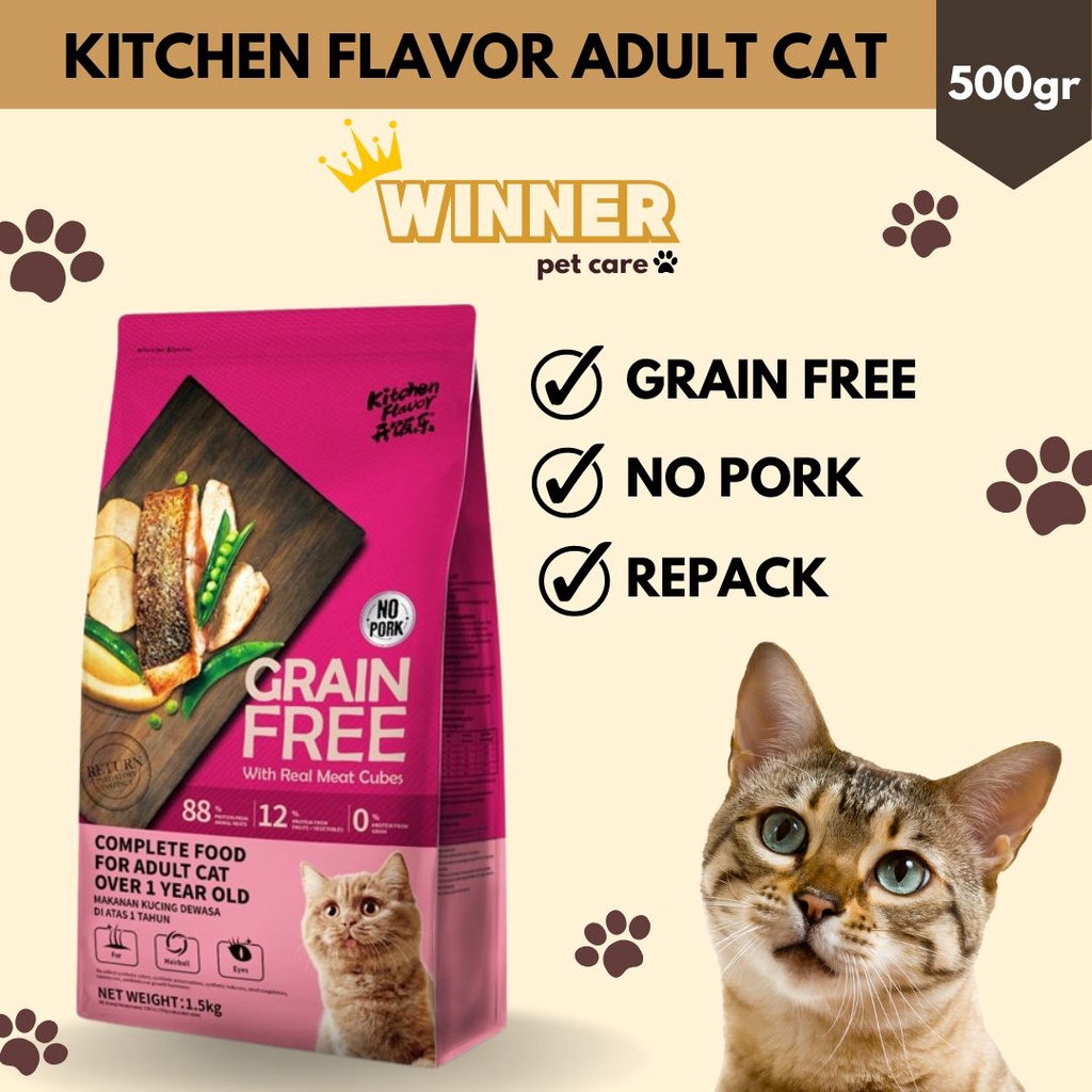 Kitchen Flavor Grain Free Adult Cat Food Repack 500gr