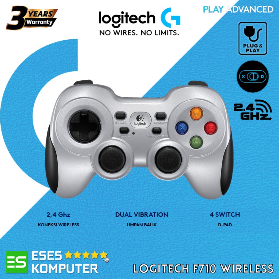 Gamepad Logitech F710 F 710 - Gaming - Wireless Joystick - Garansi Ori