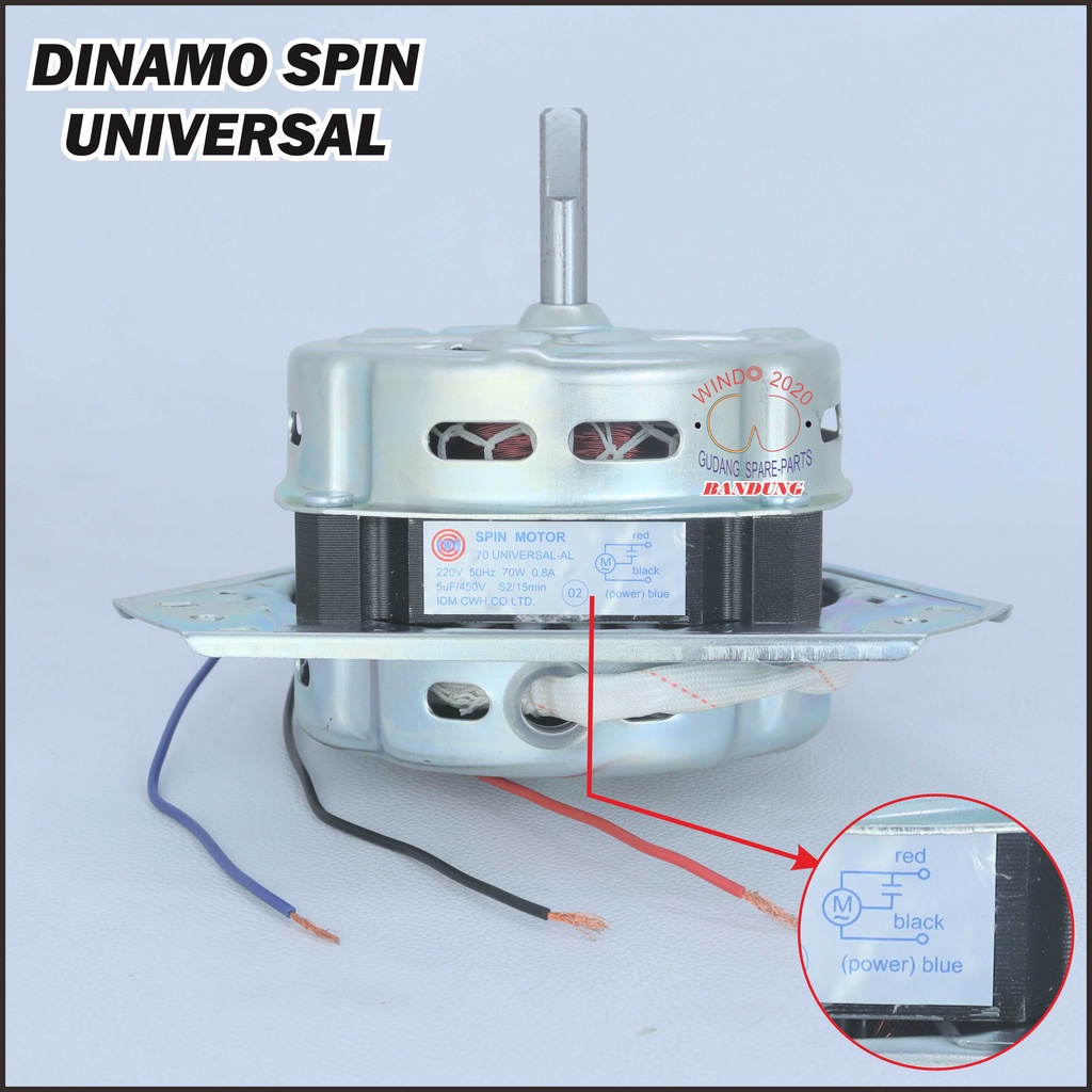 (BIG SALE) MOTOR DINAMO SPIN PENGERING / DINAMO UMUM MESIN CUCI 2 TABUNG UMUM UNIVERSAL | SPINER KAKI 3 MULTI