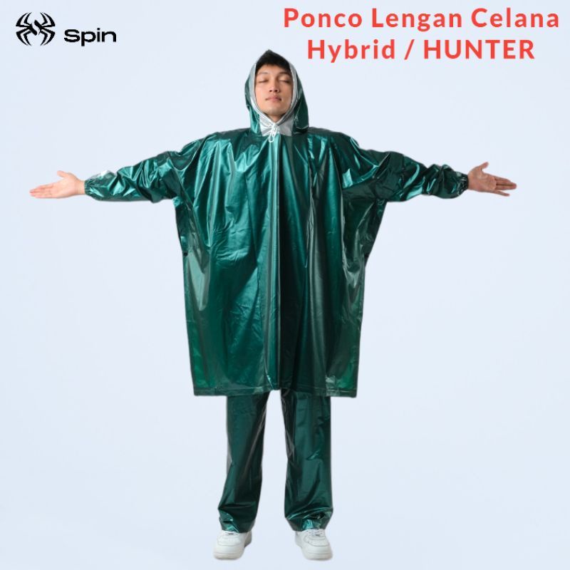 Jas Hujan Spin Hybrid Ponco Lengan Celana