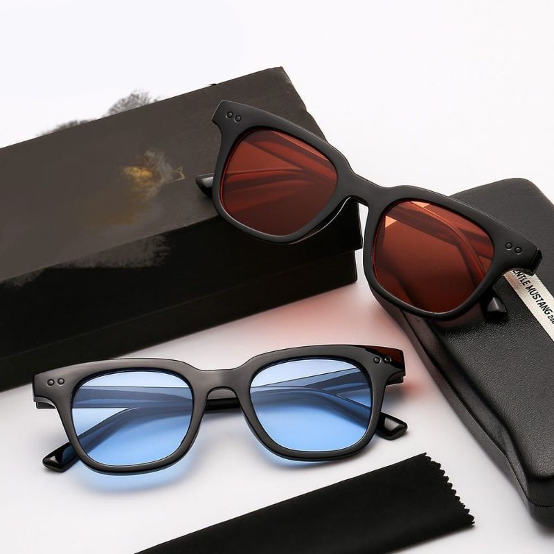 Korean Kacamata Pria dan Wanita Hitam Import Retro Vintage Sunglasses Anti Radiasi Mata Kucing