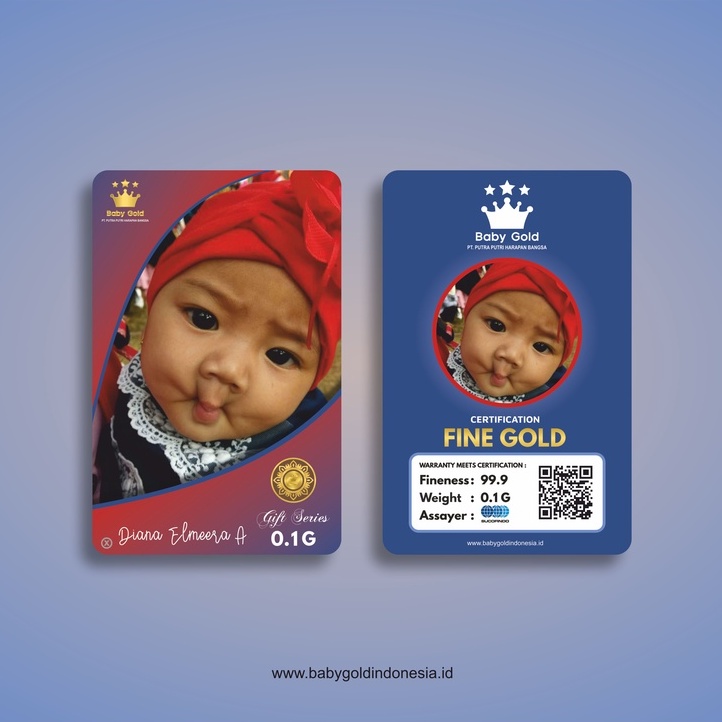 Souvenir Emas Custom Baby Gold Bebas Desain Baby Gram Logam Mulia 24 Karat