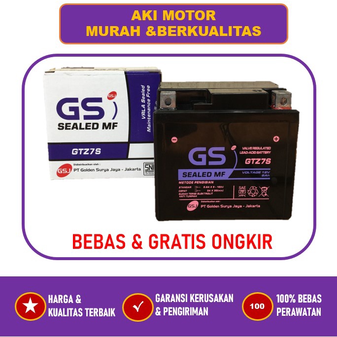 Aki Motor Honda Beat ISS dan Beat POP Kering MF GTZ67S