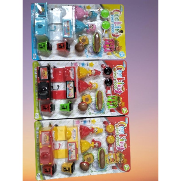 MK 14 mainan anak edukasi kitchen princess / mainan dapur memasak plus 2 boneka dan burger