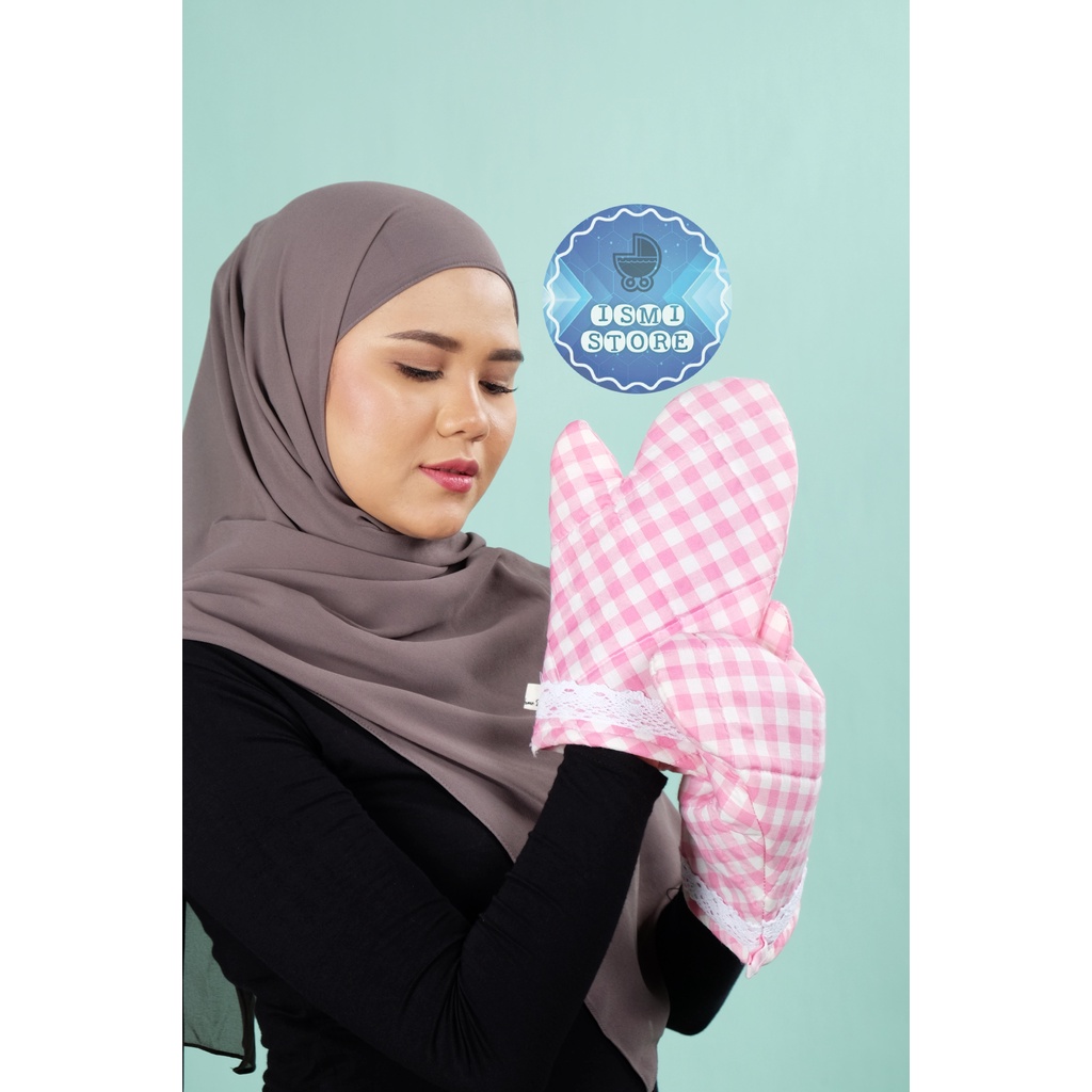 SARUNG TANGAN OVEN Microwave Anti Panas Harga Satuan Hand Glove (1 pc) Cempal Tangan Oven Motif Kotak Gingham by Ismi Store