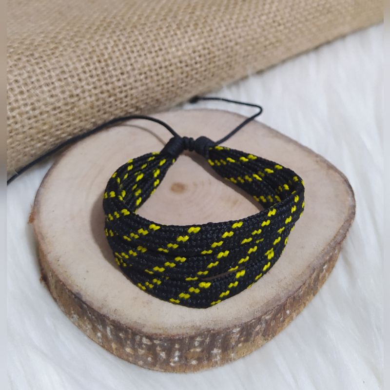 (Perlusin) Gelang Etnik 3 Rangkap Tali Warna Random Isi 12pcs