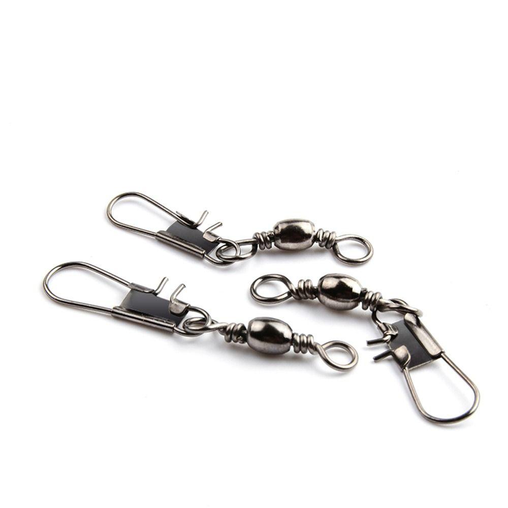 Lanfy Pin Konektor Pancing Stainless Steel Dengan Snap Pins Fishing Bearing With Snap Fishhook Lure Tackle Alat Pancing Konektor Pancing Barel Rolling