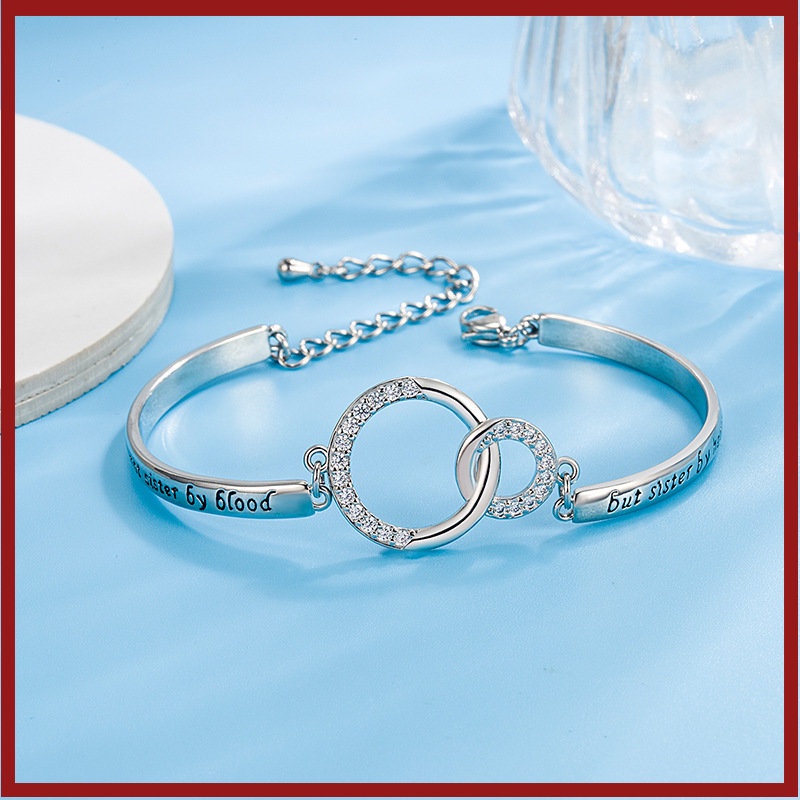 Gelang Tangan Manik-Manik Bulat Motif Tulisan Simple Untuk Wanita U1357