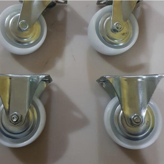 Roda nilon 4 inch hidup mati / roda etalase / roda troli