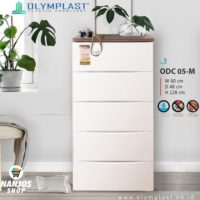 

Olymplast Lemari Baju Pakaian Plastik Drawer Cabinet 5 Susun Odc 05 M stock ready
