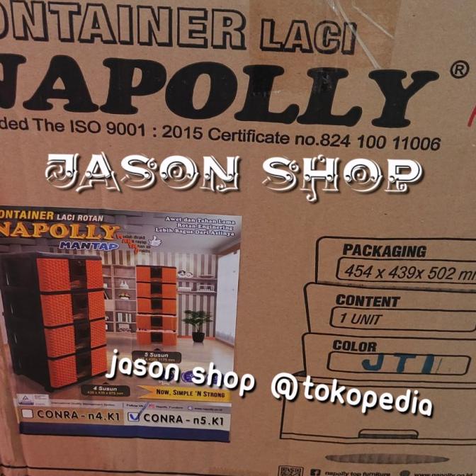 

Lemari plastik Napolly Rotan SRS-5 AK1 susun 5/Lemari laci napolly stock ready