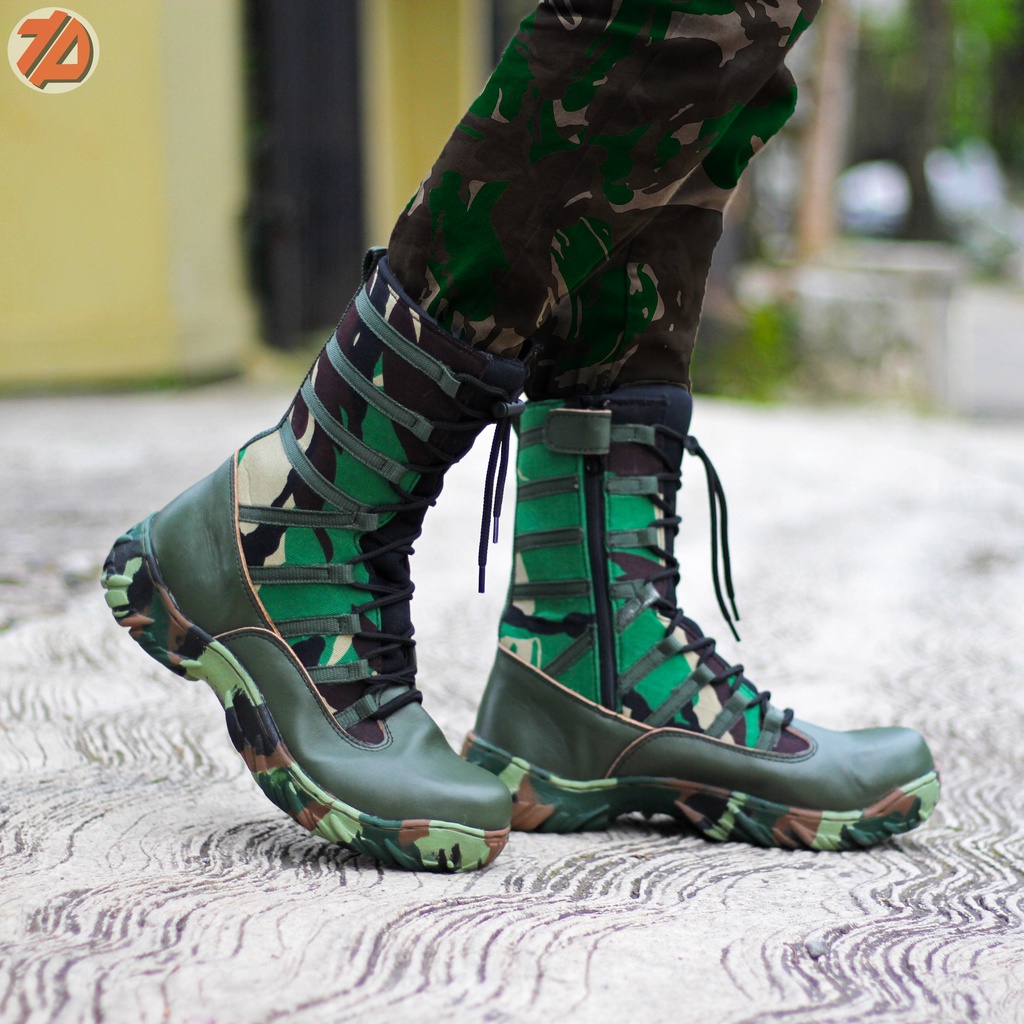 Sepatu PDL PDH Loreng Malvinas Ujung Besi Plat Merek Arboo Footwear