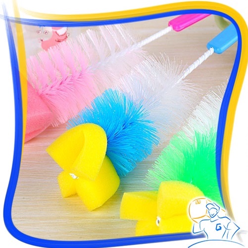 Sikat Cuci Botol Susu Dot Bayi Anak 2 in 1 Bottle Nipple Brush Premium