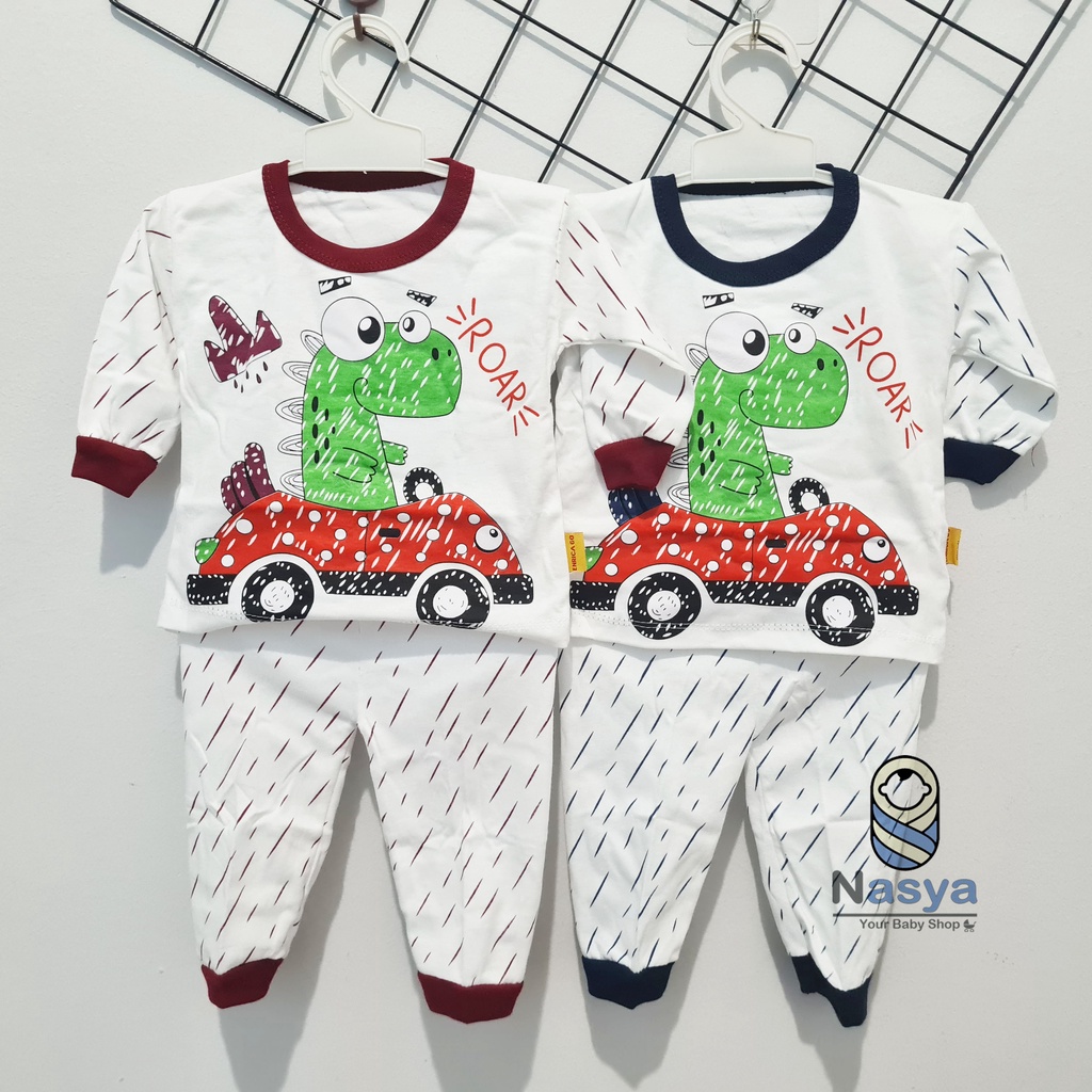 [EN-002] Setelan Panjang Baju Bayi Bahan Kaos Adem motif cartoon