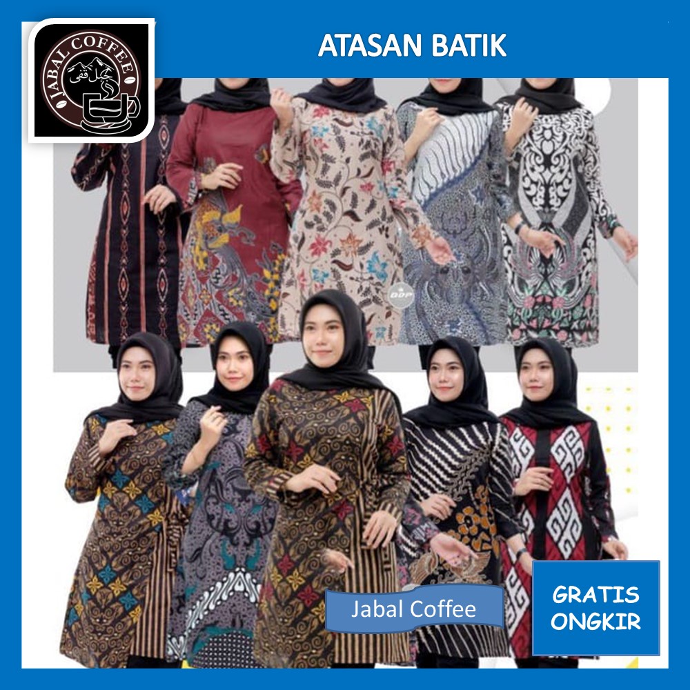 Atasan Batik Wanita M L XL XXL Jumbo 2 Pcs / 2 Pcs Tunik Batik Wanita