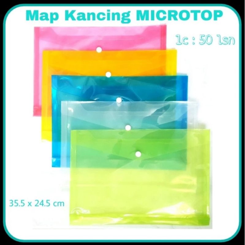 

Map Plastik kancing Folio RR / Microtop punggung