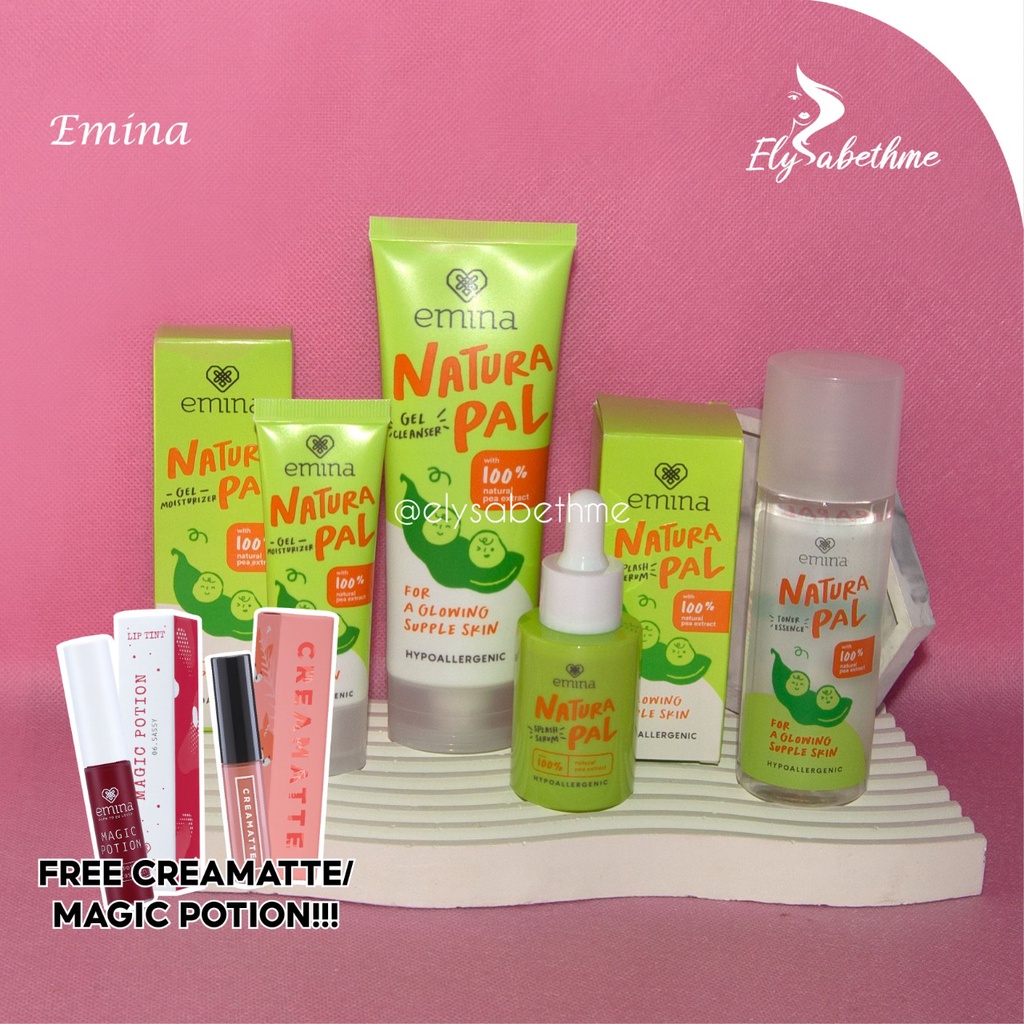 ✿ELYSABETHME✿ Emina paket glowing natura pal free lipcream lembut alami organik