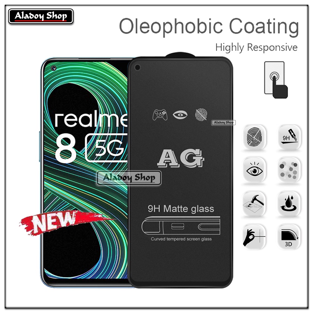 Realme 8 5G PAKET 2IN1 Tempered Glass Matte Anti Glare Full Layar dan Tempered Glass Kamera