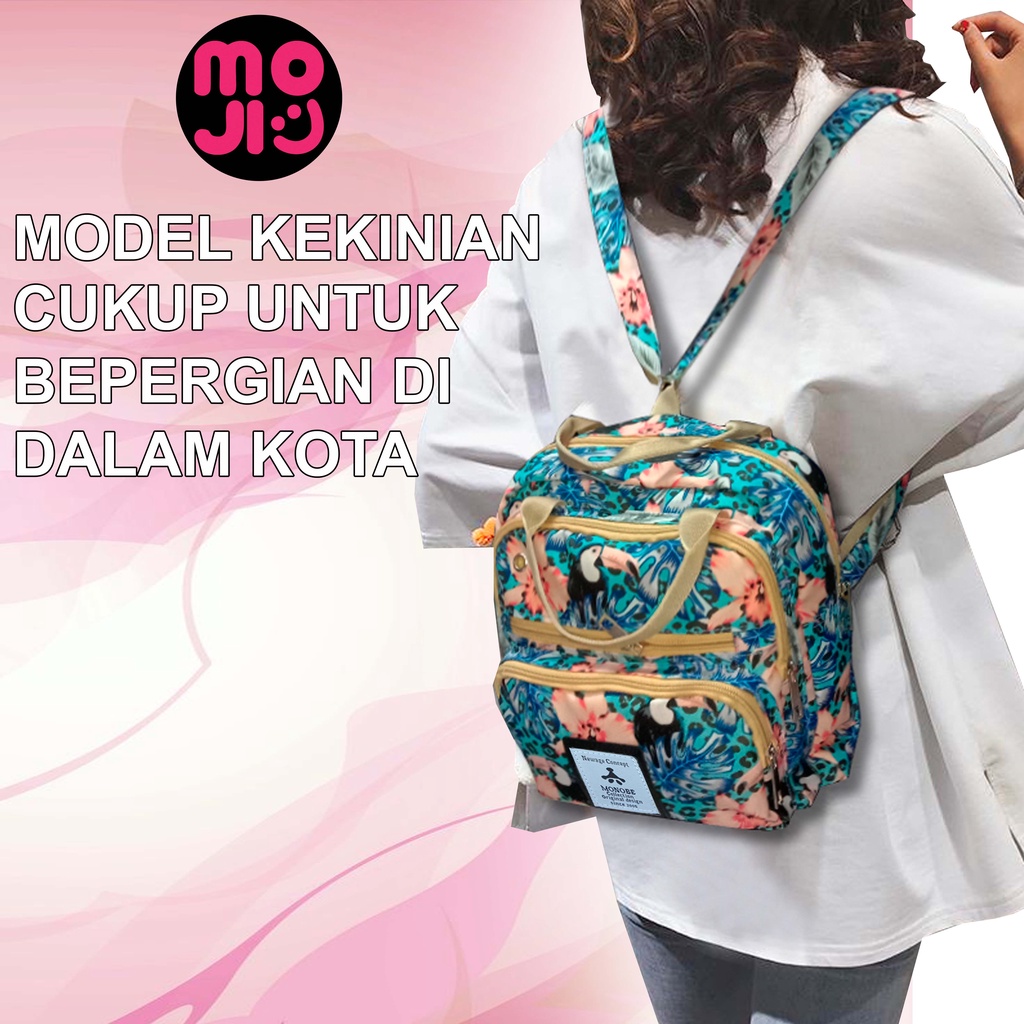 MOJI - Tas Ransel Diaper Bag MONOBE / Tas Perlengkapan Bayi / Tas Popok Pampers / Tas Multifungsi Ukuran 10 Inch