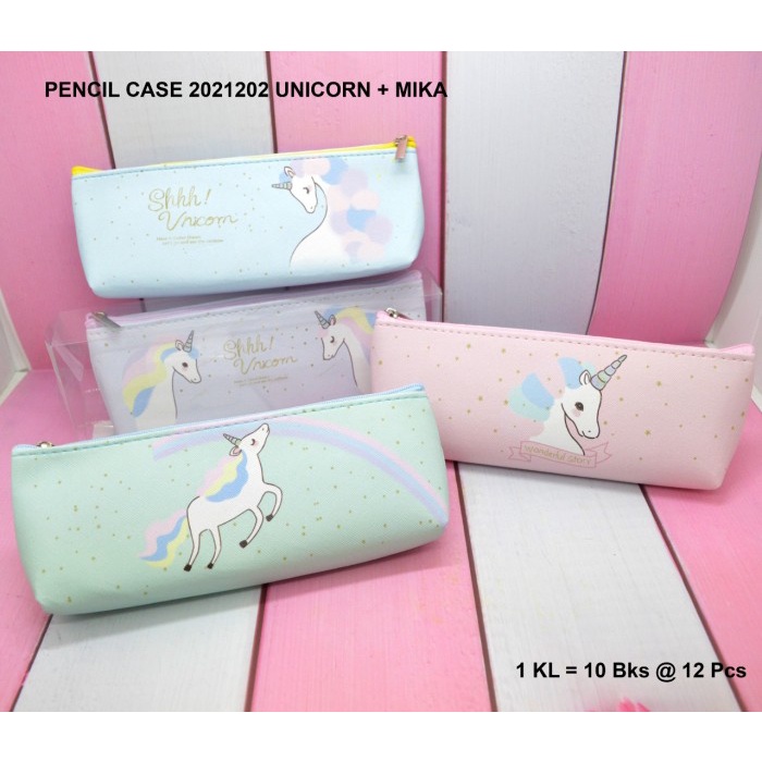 

Pencil case kain sleting plus mika unicorn satuan ols76