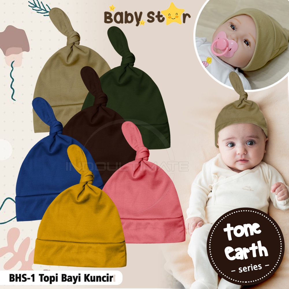Topi Kupluk Bayi (0-12 Bulan)Baby Hat Newborn Pelindung Kepala Bayi Perlengkapan Bayi BHS-1