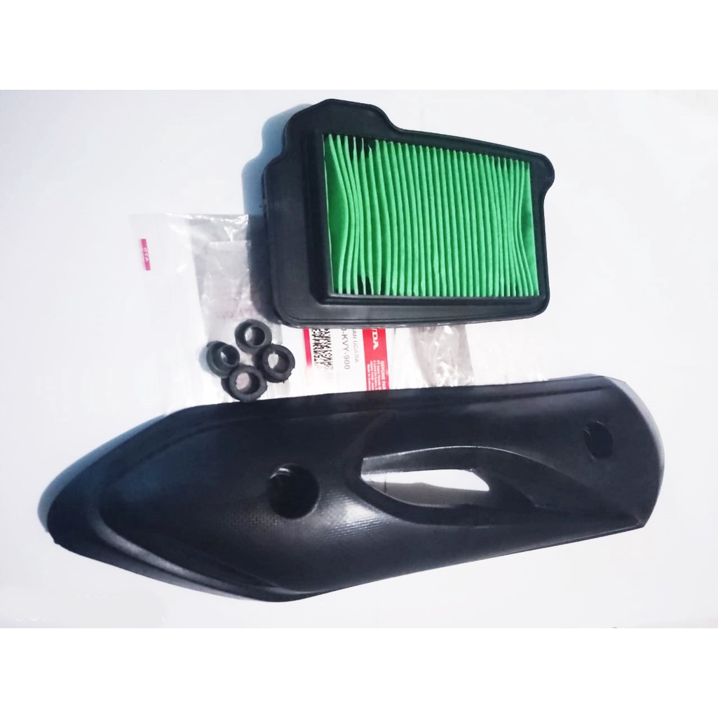 Paket Murah Filter Udara + Cover Knalpot Honda Beat Karbu 2008-2012 Carbon-Karbon Tutup-Tameng-Pelindung Kenalpot