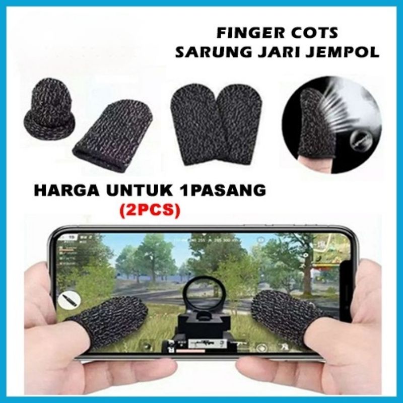 Sarung Jari Jempol Touch Screen Anti Keringat Basah ( Sepasang Kanan-Kiri)