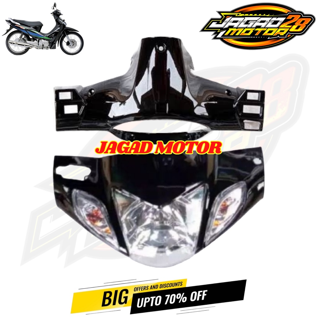 Batok Kepala Depan Belakang Karisma X Karisma D Hitam Plus Reflektor Lampu Depan Dan Sein Depan / Batok Kepala Depan Belakang Set Reflektor Lampu Depan Dan Sen Depan  Karisma X Karisma D Hitam / Batok Kepala Depan Belakang Karisma X Karisma D Hitam Fulset