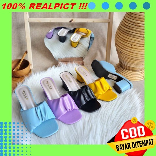 Sandal Wanita Heels Piramid Hak Kaca High Heels Wanita Sepatu Sandal Kerja Import Murah Wedges Selop