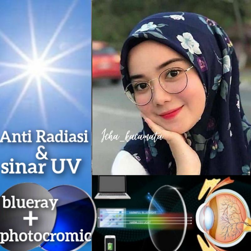 KACAMATA 2733 (muka lecil) Kacamata lensa Bluecromic | Kacamata