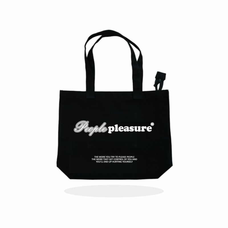 Totebag Kanvas Hitam Resleting - People Pleasure