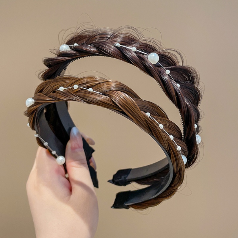 2pcs Headband Wig Kepang Tulang Ikan Gaya Korea Untuk Wanita