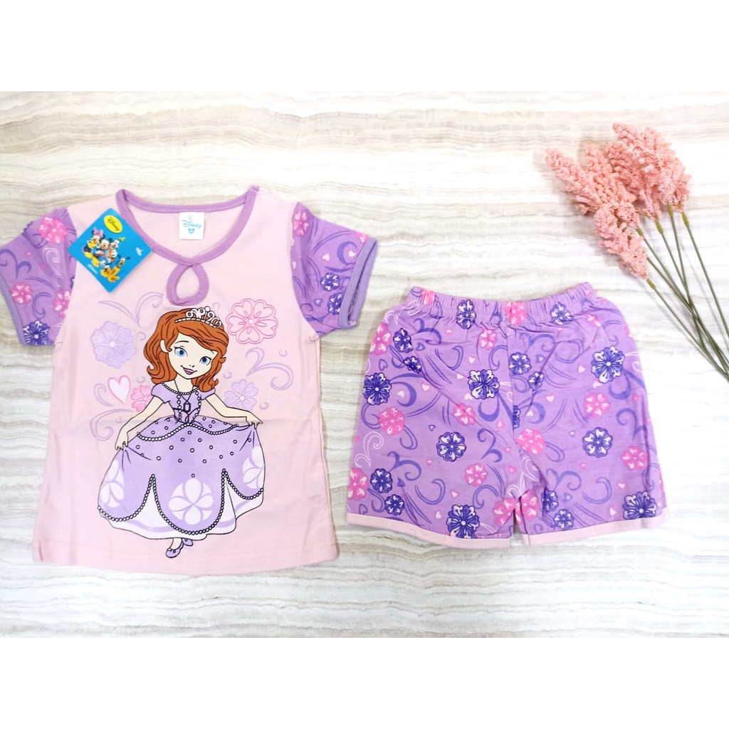 SETELAN ANAK DISNEY SOFIA PINK/SET BAJU RUMAHAN SOFIA