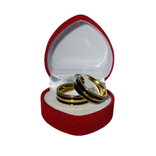 Cincin  Rosgold/silver TITANIUM Korean Fashion Couple Tunangan Titanium Emas Anti Karat Model TERBARU 2022 Untuk Pria Dan wanita free box