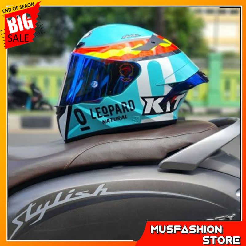 Helem Helm KYT Ttc Course Jaume Masia leopard Paket Ganteng Full Face