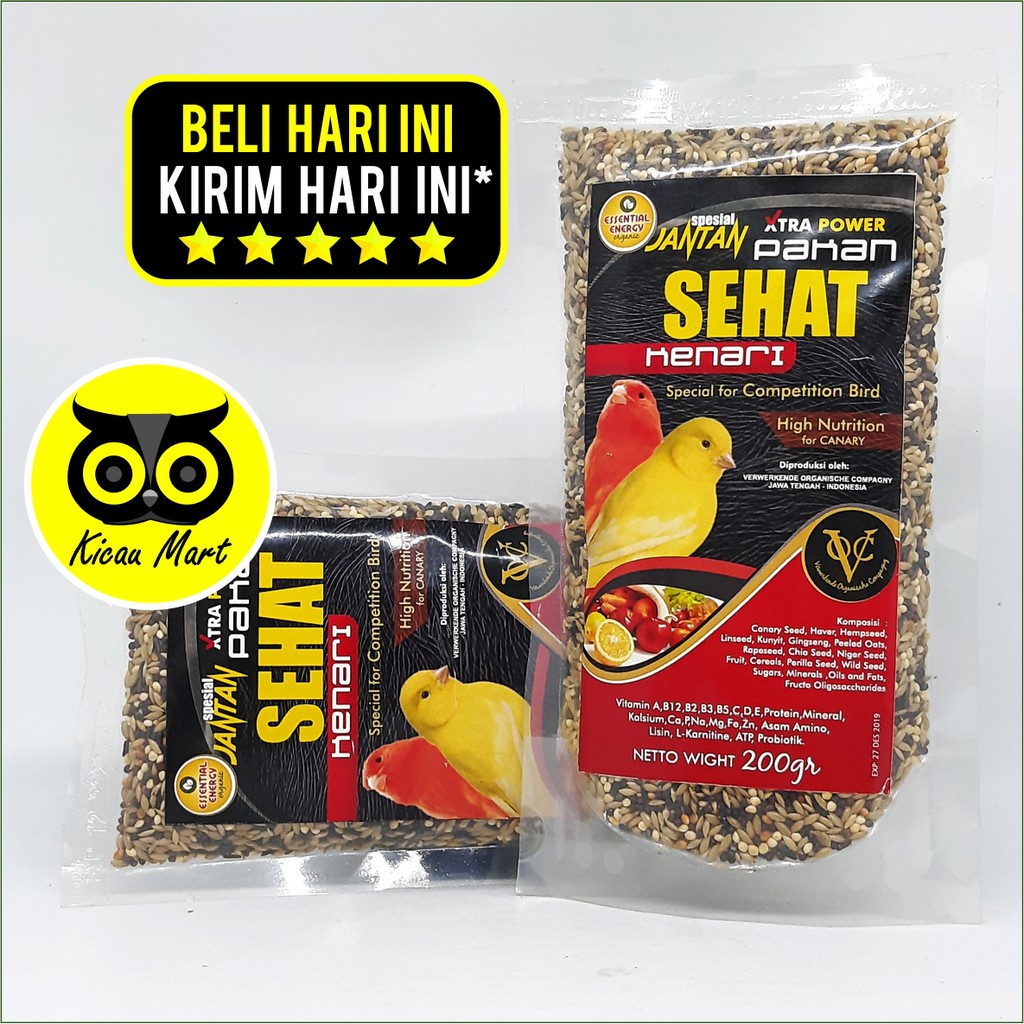 PAKAN MAKANAN BURUNG SEHAT KENARI SPESIAL JANTAN UNCLE JARWO COMPETITION PLASTIK 200 GRAM PSTKNUJ