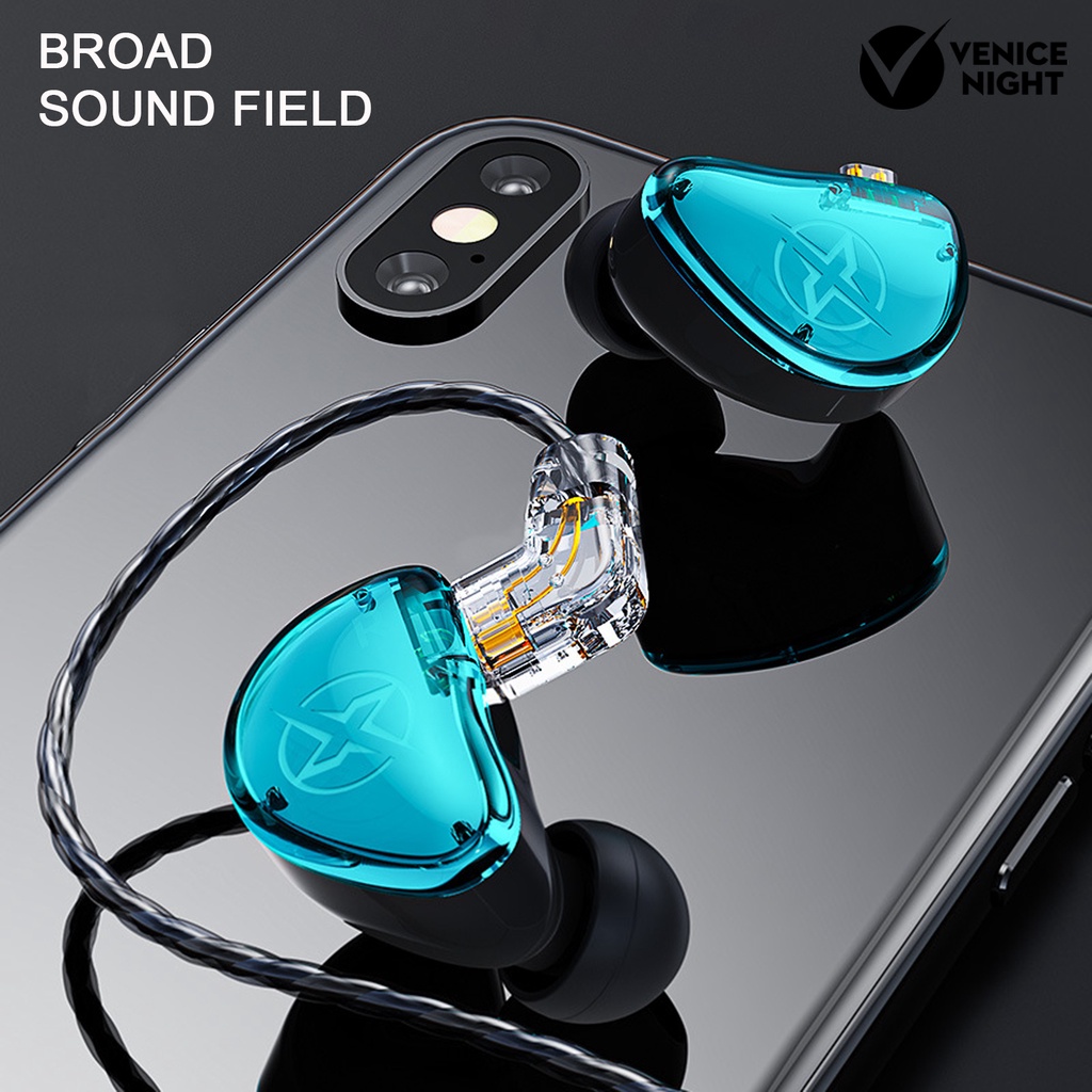 (VNEP) (Berkabel) Earphone Stereo Surround Music Game Calling Function Heavy Bass Noise Cancelling Earbud In-ear Sport Earphones for Mobile Phone