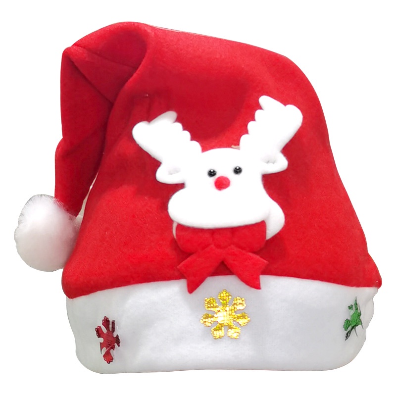 Topi Natal Santa Polos Lucu Keren dan Variasi Hiasan Bermotif Santa Rusa Snowman (KIM)