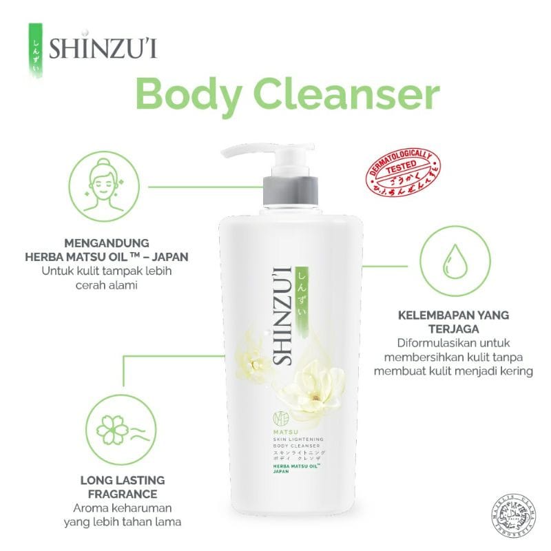 ✿ELYSABETHME✿ Shinzui Body Cleanser sabun badan pump mencerahkan memutihkan kulit badan